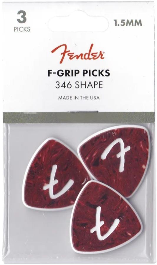 Fender F Grip 346 Pick Shell plectrum 1.50 mm 3-pack, Muziek en Instrumenten, Instrumenten | Toebehoren, Elektrische basgitaar