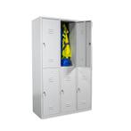 Lockerkast 6-deurs 1900x1170x500 mm (hxbxd) grijs, Nieuw