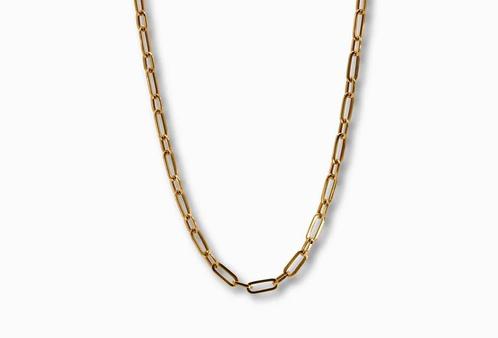 Gouden Paperclip ketting 14K, Sieraden, Tassen en Uiterlijk, Kettingen, Goud, Nieuw, Goud, Verzenden