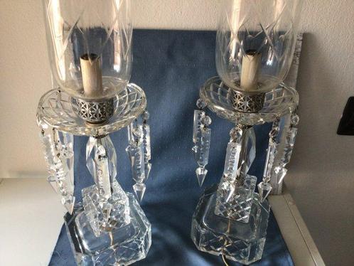 Kroonluchter (2) - Kristal - Kristallen orkaanafleurenlampen, Antiek en Kunst, Curiosa en Brocante