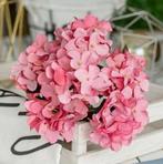 Hortensia hydrangea bundel roze rood zijdenbloem 6 takken, Huis en Inrichting, Woonaccessoires | Kunstplanten en Kunstbloemen
