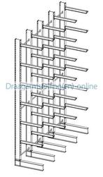 Enkelzijdige draagarmstelling van 600 mm diep en 2,8 m hoog, Ophalen of Verzenden