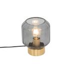 Moderne tafellamp messing met smoke glas - Stiklo, Huis en Inrichting, Lampen | Tafellampen, Nieuw, Glas, Modern, Minder dan 50 cm