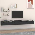 vidaXL Wandkasten 2 st 102x30x20 cm bewerkt hout zwart, Verzenden, Nieuw
