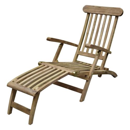 Titanic deckchair teakhout verstelbaar, Tuin en Terras, Tuinstoelen, Nieuw, Teakhout, Ophalen of Verzenden