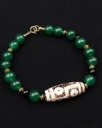 Emeraude, Obsidian - Dzi 6 ogen - Karma, Geluk, Emotionele