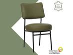 Leren eetkamerstoel Rondo - Toledo Olive (olijf/goen) -, Huis en Inrichting, Stoelen, Overige kleuren, Nieuw, Leer, Ophalen of Verzenden