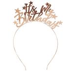 Rose Gouden Haarband Its My Birthday 21cm, Nieuw, Verzenden