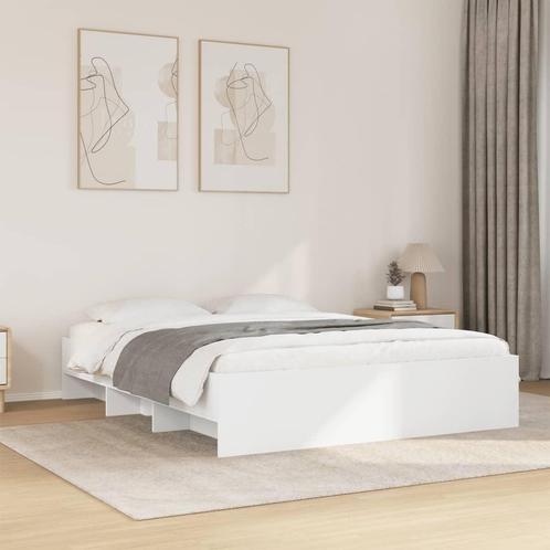 vidaXL Bedframe bewerkt hout wit 150x200 cm, Huis en Inrichting, Slaapkamer | Bedden, Overige maten, 200 cm, Wit, Tweepersoons