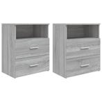 vidaXL Nachtkastjes 2 st 50x32x60 cm grijs sonoma, Huis en Inrichting, Slaapkamer | Nachtkastjes, Minder dan 45 cm, Verzenden