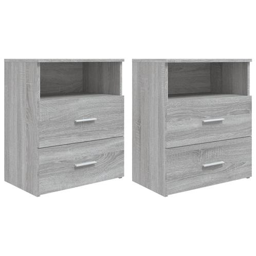 vidaXL Nachtkastjes 2 st 50x32x60 cm grijs sonoma, Huis en Inrichting, Slaapkamer | Nachtkastjes, Nieuw, Minder dan 45 cm, Hout