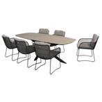 Prado Aprilla barrel dining tuinset 7 delig 240x105xH75 cm, Tuin en Terras, Ophalen of Verzenden, Nieuw