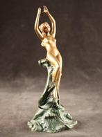 Weens bronzen - sculptuur, Naakte waternimf - 20 cm - Brons, Antiek en Kunst