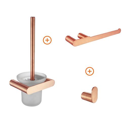 Toilet accessoires set mat rose goud ovaal, Doe-het-zelf en Verbouw, Sanitair, Verzenden