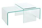 Hoogwaardige set van 2 glazen salontafels FANTOME 100cm, Nieuw, Ophalen of Verzenden