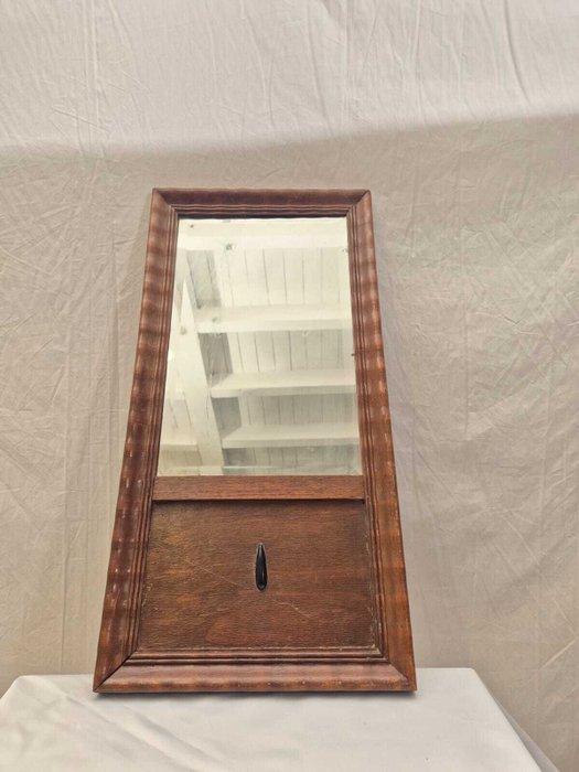 Spiegel- Spiegel met Geometrisch Patroon - Hout, Antiek en Kunst, Curiosa en Brocante