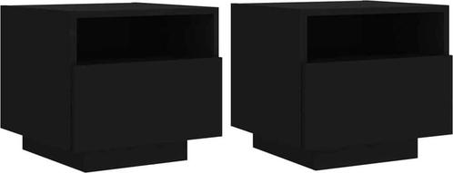 vidaXL Nachtkastjess met lED-verlichting 2st - 40x39x37 - cm, Huis en Inrichting, Woonaccessoires | Overige, Zo goed als nieuw