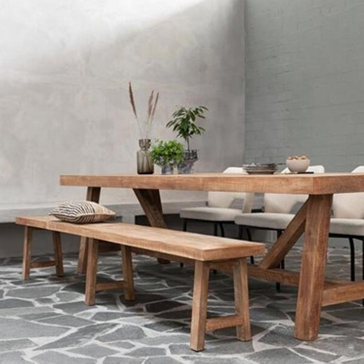 *WOONWINKEL* DTP Home Classic Monastery Eetkamerbank Teak, Huis en Inrichting, Banken | Bankstellen, Nieuw, Hout, Verzenden