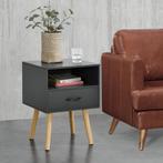 Nachtkastje Gavle met lade open vak 57x42x40 cm donkergrijs, Huis en Inrichting, Tafels | Bijzettafels, Verzenden, Nieuw