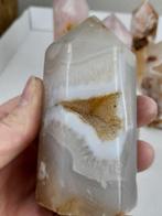 Edelsteen obelisken van Bloemagaat (met geode) & Rozenkwarts