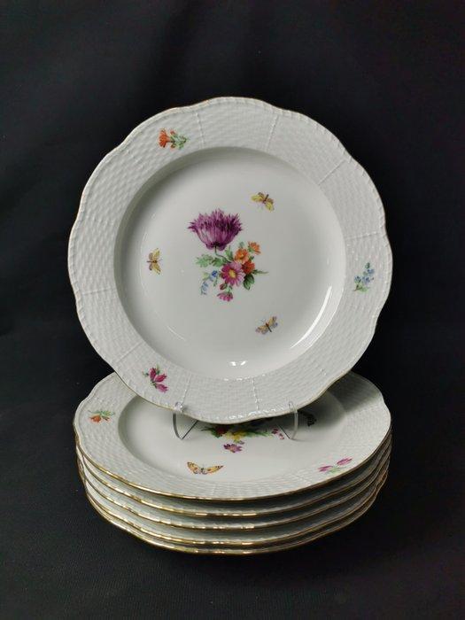 KPM - Tellerform Alt-Osier, fiori e farfalla - 6 piatti da, Antiek en Kunst, Antiek | Meubels | Tafels