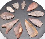 Chalcolithisch Jasper, Flint 10 pijlpunten (Zonder