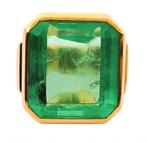 Ring - 18 karaat Geel goud Smaragd - Diamant, Nieuw