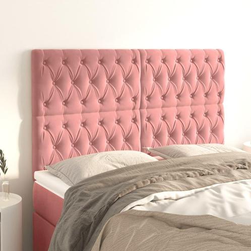 vidaXL Hoofdborden 4 st 72x7x78/88 cm fluweel roze, Huis en Inrichting, Slaapkamer | Bedden, Nieuw, Stof, Verzenden