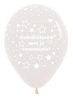 Ballonnen Communie Stars Crystal Clear 30cm 25st, Verzenden, Nieuw