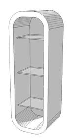 High glossy wit Wandkastje met 3 glazen planken S-VEC-004, Zakelijke goederen, Kantoor en Winkelinrichting | Kantoormeubilair en Inrichting