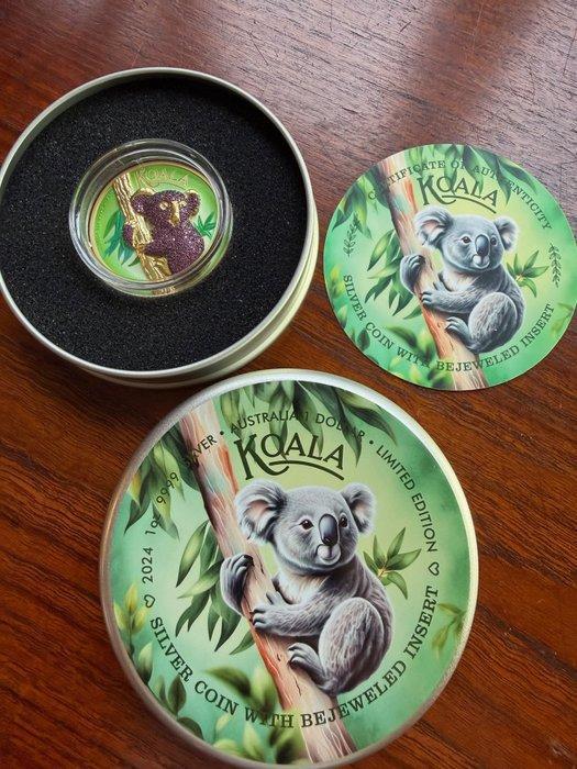 Australië. 1 Dollar 2024 Koala Green, 1 Oz (.999), Postzegels en Munten, Munten | Europa | Niet-Euromunten