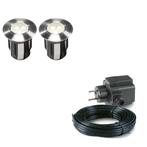 2x LED terras spot - 12V - 5 Watt - 42mm - Complete set, Nieuw, Ophalen of Verzenden