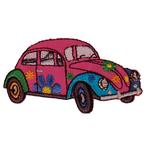 Strijkapplicatie/Patch - Kever Auto Flowerpower Roze&Blauw -, Ophalen of Verzenden, Nieuw