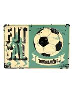 Metalen Wandbord - Futbal - Voetbal - Reclamebord, Ophalen of Verzenden, Nieuw