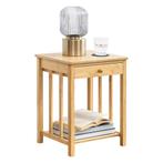 Bijzettafel Ranua set van 2 nachtkastje bamboe 51x40x35 cm h, Huis en Inrichting, Tafels | Bijzettafels, Verzenden, Nieuw