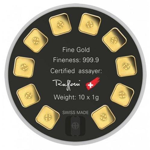 10 gram - Goud .999 - 10 x 1g Argor-Heraeus Gold Seed -, Postzegels en Munten, Edelmetalen en Baren