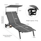 2dekans | Coast Terrasligstoel Ligstoel voor Buiten Grijs, Ophalen of Verzenden, Zo goed als nieuw