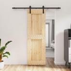 vidaXL Schuifdeur met beslag 70x210 cm massief grenenhout, Verzenden, Nieuw