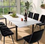 Uitschuifbare Eettafel 140–180 cm – Marmerlook MDF, Huis en Inrichting, Tafels | Eettafels, Verzenden, Nieuw