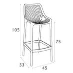 (MDK-105483) Siesta Air barkruk 75 cm hoog kleur oranje, Ophalen of Verzenden, Nieuw