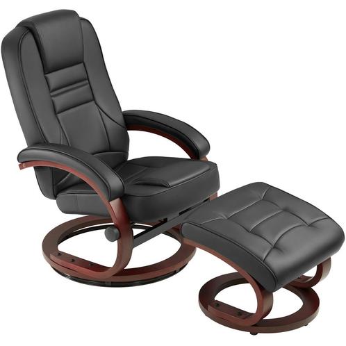 TV-fauteuil met krukje model 2 - zwart/bruin, Huis en Inrichting, Stoelen, Verzenden