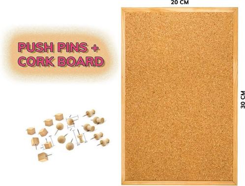Klein prikbord (20x30 cm) met 90 punaises, Doe-het-zelf en Verbouw, Gereedschap | Handgereedschap, Nieuw, Ophalen of Verzenden