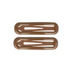 Haarspeld Klikklak 7cm - Epoxy - Bruin - Set van 2, Nieuw