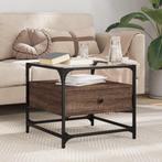 vidaXL Salontafel met glazen blad 50x50x45 cm bruineiken, Huis en Inrichting, Tafels | Salontafels, Verzenden, Nieuw, Overige houtsoorten