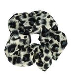 Scrunchie Haarelastiek Panter Print 12cm Zwart Wit Grijs, Nieuw