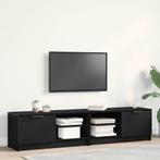 vidaXL TV-kast 2 pcs Zwart Eiken 80 x 35 x 36,5 cm Bewerkt, Huis en Inrichting, Kasten | Televisiemeubels, Minder dan 50 cm, Verzenden