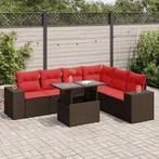 vidaXL 14-delige Loungeset met kussens poly rattan acacia, Verzenden, Nieuw, Rotan, Loungeset