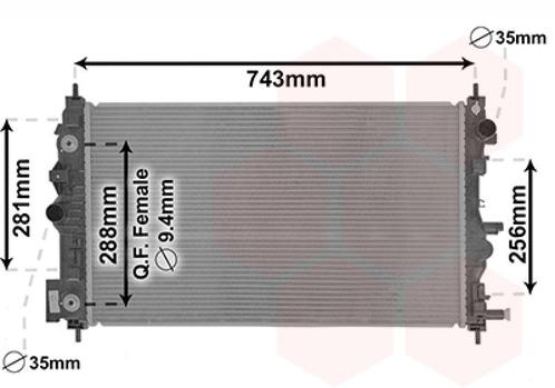 RADIATOR VOOR CHEVROLET CRUZE J300 2009-2015 13267667, Auto-onderdelen, Airco en Verwarming, Nieuw, Ophalen of Verzenden