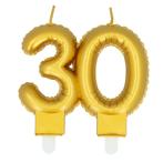 Gouden Kaars 30 Jaar 8cm, Verzenden, Nieuw