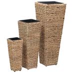 vidaXL Plantenbakken verhoogd 3 st waterhyacint bruin, Overige materialen, Verzenden, Minder dan 60 cm, Nieuw